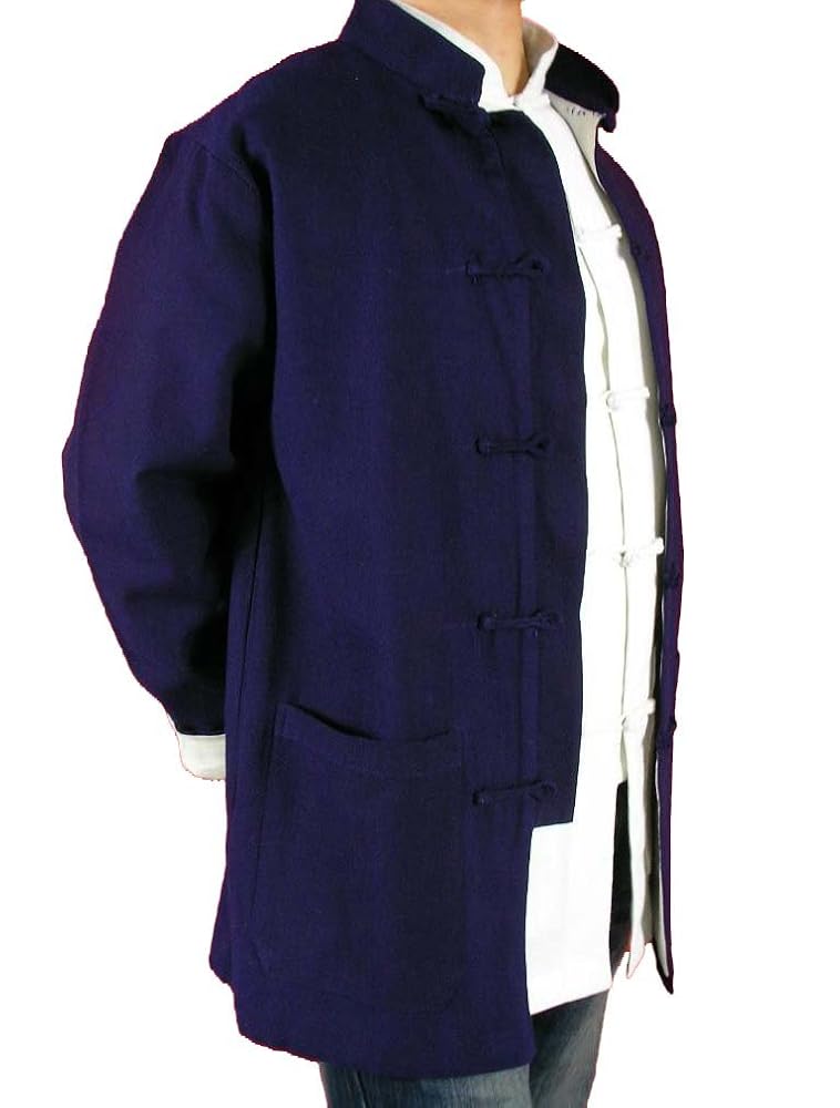 100% Cotton Blue Kung Fu Martial Arts Tai Chi Jacket Coat